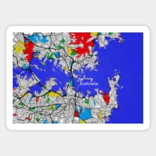 Sydney City, Australia Map Sticker